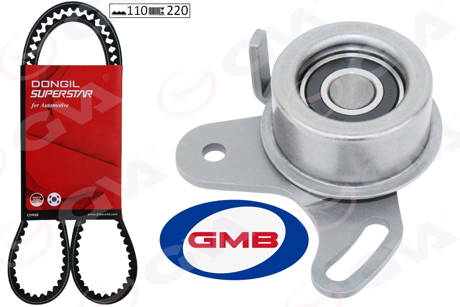 GVA TRİGER KAYIŞ SETİ EKSANTRİK SETİ HYUNDAI ACCENT 1.3L G4EA enjeksiyonlu 01-05 / GETZ 1.3L G4EA 02-10 1 KAYIŞ 1 RULMAN 110x220 OEM: 2431222612-2431222613-2441026000 - GVA 59T9105 kodlu oto yedek parça görseli