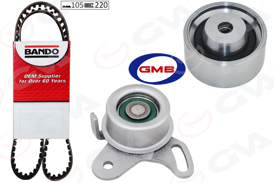 GVA TRİGER KAYIŞ SETİ HYUNDAI ACCENT ADMIRE ERA 1.5L G4EB 01- 1.4L 1.6L G4ED G4EE 01-10 / GETZ 1.4L 06 -10 / MATRIX ELANTRA 1.6L 01-06 / KIA RIO 1.4L 1.6L 06-10 / CERATO 1.6L 04-07 1 KAYIŞ 2 RULMAN 1 OEM: 2431226001-2481026020-2441026000 - GVA 59T9123B kodlu oto yedek parça görseli