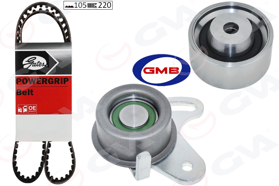 GVA TRİGER KAYIŞ SETİ HYUNDAI ACCENT ADMIRE ERA 1.5L G4EB 01- 1.4L 1.6L G4ED G4EE 01-10 / GETZ 1.4L 06-10 / MATRIX ELANTRA 1.6L 01-06 / KIA RIO 1.4L 1.6L 06-10 / CERATO 1.6L 04-07 1 KAYIŞ 2 RULMAN OEM: 2431226001-2481026020-2441026000 - GVA 59T9123G kodlu oto yedek parça görseli