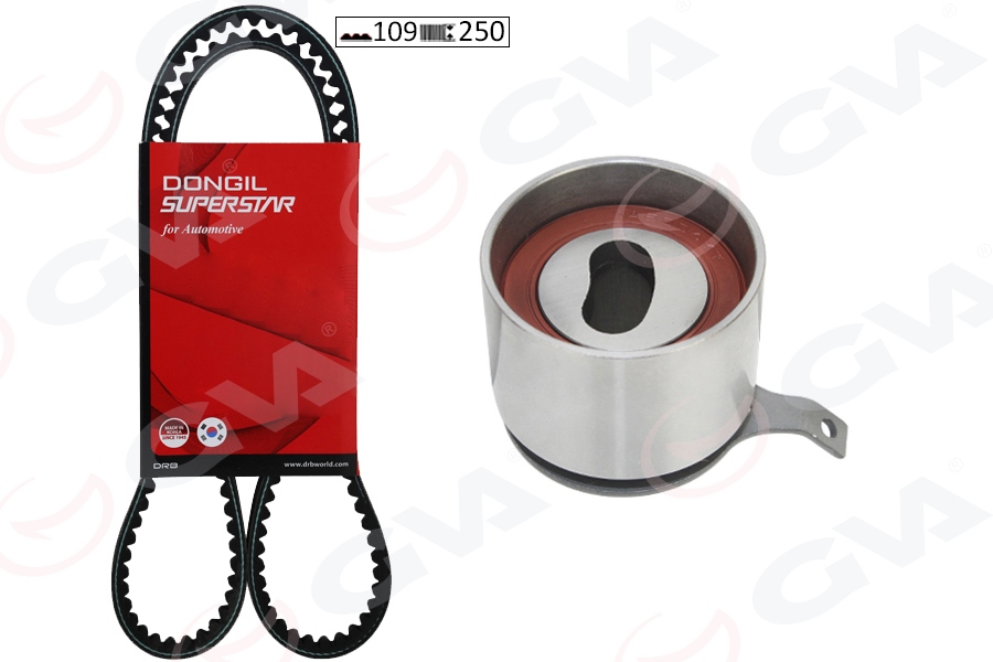 GVA EKSANTRİK GERGİ KİTİ CHEVROLET AVEO-KALOS 1.2 8V 04 MATIZ 1.0 8V 05 DAEWO KALOS 1.2 K025535XS 109 DİŞ 94580139-96610029-1145A051 OEM: 94580139-96610029-1145A051 - GVA 59T9931 kodlu oto yedek parça görseli