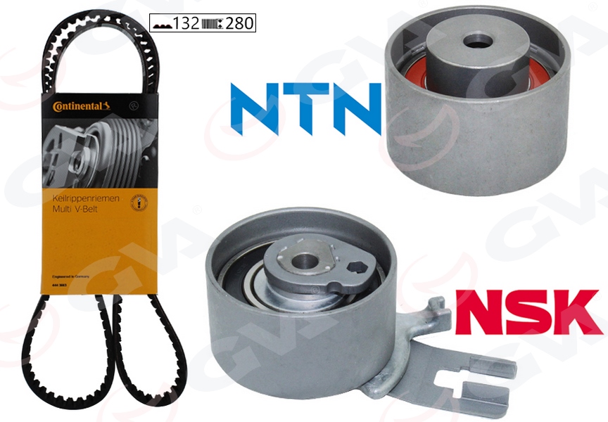 GVA EKSANTRİK GERGİ KİTİ 132x280 VOLVO C30 C70 S60 S80 V70 XC60 XC70 XC90 2.4TDI 20V K015580XS OEM: 31258305-31359568 - GVA 59T9990C kodlu oto yedek parça görseli