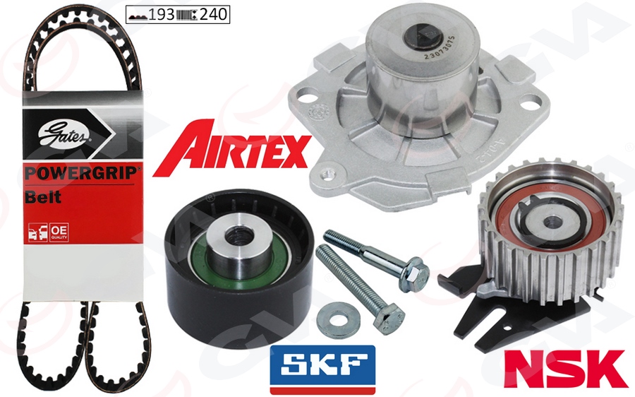 GVA DEVİRDAİMLİ EKSANTRİK GERGİ KİTİ 193x240 DOBLO 01 BRAVA-BRAVO- 96-01 -PALIO 00- MAREA 96- 1.9TD OEM: 7778565-55215666-46457742 - GVA 59WPK2914G kodlu oto yedek parça görseli