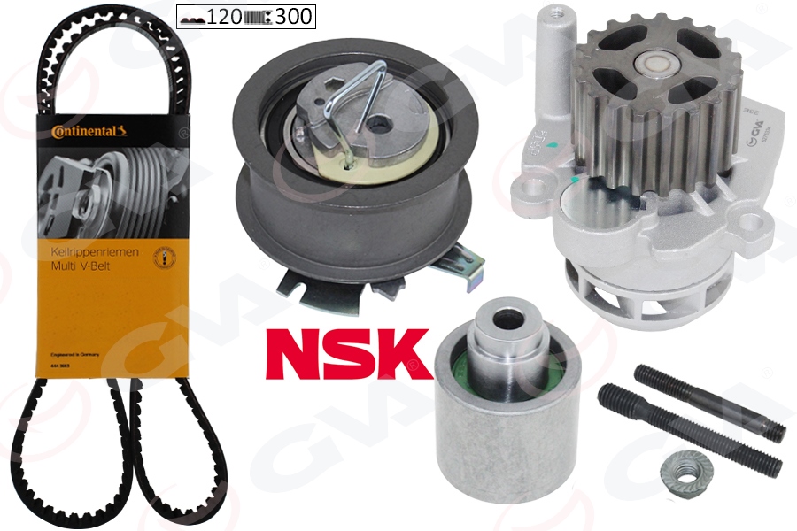 GVA DEVİRDAİMLİ TRİGER SETİ T5-CADDY-PASSAT-JETTA-GOLF-POLO-A3-LEON 1.4-1.9TDI BJB-AXB-AMF-BLS-AVF-BNM 038198119A-038198119C-038198119G OEM: 038198119A-038198119C-038198119G - GVA 59WPK7574 kodlu oto yedek parça görseli