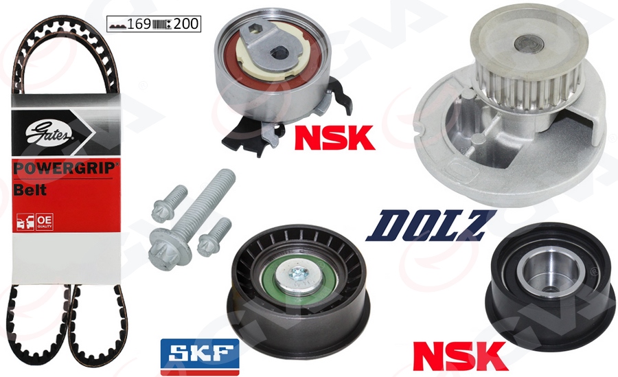 GVA DEVİRDAİMLİ EKSANTRİK GERGİ KİTİ ASTRA F-CORSA B-VECTRA B 1.4i-1.6i-1.8i 16V X14XE-X16XEL-X18XE OEM: 95516734-1606274-93180219-1629061 - GVA 59WPK9003 kodlu oto yedek parça görseli