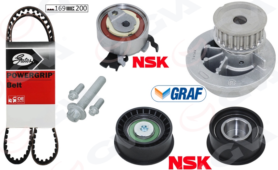 GVA DEVİRDAİMLİ EKSANTRİK GERGİ KİTİ ASTRA F-CORSA B-VECTRA B 1.4i-1.6i-1.8i 16V X14XE-X16XEL-X18XE OEM: 95516734-1606274-93180219-1629061 - GVA 59WPK9003-1 kodlu oto yedek parça görseli