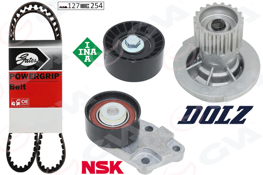 GVA DEVİRDAİMLİ EKSANTRİK GERGİ KİTİ 127x254 CHEVROLET-DAEWOO AVEO-CRUZE-KALOS-LACETTI-NUBIRA OEM: 96103222-96350526 - GVA 59WPK9930G kodlu oto yedek parça görseli