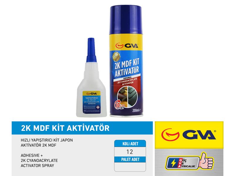 GVA HIZLI YAPIŞTIRICI KİT JAPON AKTİVATÖR 2K MDF 200 ML - GVA 9915400 kodlu oto yedek parça görseli