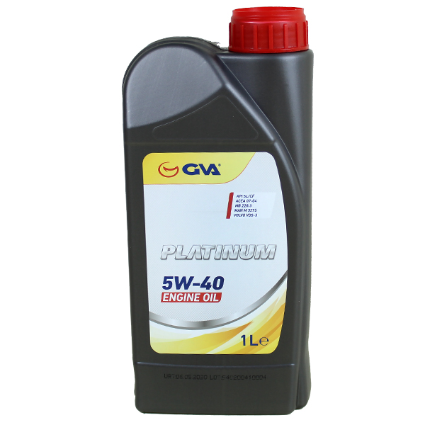 GVA MOTOR YAĞI 5W40 1 LT PLATINUM TAM SENTETİK API SL/CF 5W40 OEM: 5W40 - GVA 9920180 kodlu oto yedek parça görseli