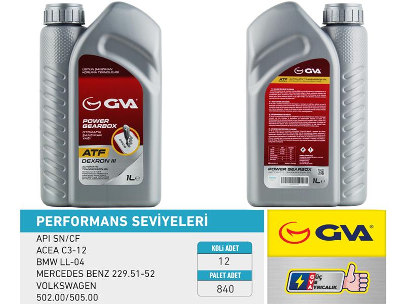 GVA OTOMATİK ŞANZIMAN YAĞI ATF III 1 LT PLATINUM DEXRON III KIRMIZI OEM: AFT-93165290 - GVA 9920730 kodlu oto yedek parça görseli