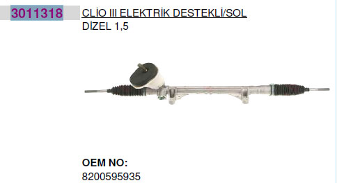 HEMA 3011318 DİREKSİYON KUTUSU ELEKTRİKLİ ALÜM.JANT 16J CLIO III 05 MODUS 04 MICRA III 03 8200124407-48001BC46A-8200565646 OEM: 8200124407-48001BC46A-8200565646 - HEMA A0027307HT kodlu oto yedek parça görseli