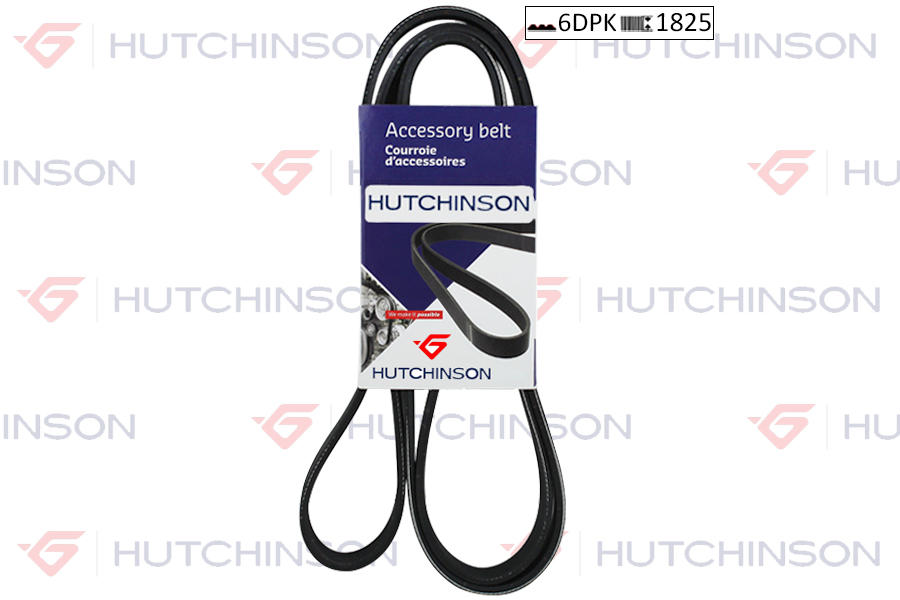 HUTCHINSON 1825 KDF 6 KANALLI KAYIŞ VOLVO C70 S60 S70 S80 V70 V70XC XC70 XC90 68431D OEM: 30731811-30731862-9458469 - HUTCHINSON 6DPK1825 kodlu oto yedek parça görseli
