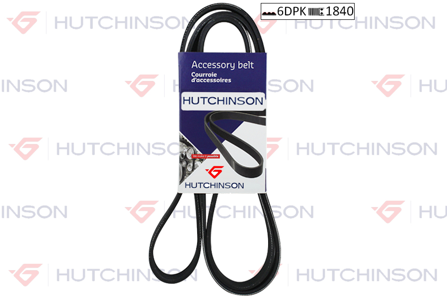 HUTCHINSON 1840 KDF 6 KANALLI KAYIŞ VOLVO C70 S40 S60 S70 S80 V40 V70 V70XC XC70 XC90 68432D 30731808-30731861 OEM: 30731808-30731861 - HUTCHINSON 6DPK1840 kodlu oto yedek parça görseli