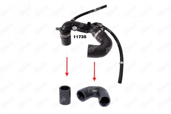 IBRAS TURBO BORUSU HORTUMU KNG II-III-CLIO II-III-LOGAN 1.5DCI YM 05 K9K 3 KAT POLYESTER KULLANILIMIŞ 8200770644-8200248529-8200248814 OEM: 8200770644-8200248529-8200248814 - IBRAS 11758 kodlu oto yedek parça görseli