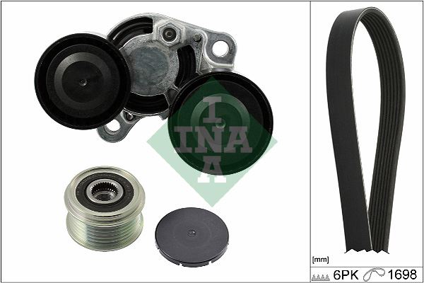 INA V KAYIS GERGI SETI BMW BMW F10 F20 F22 E90 F30 E92 F34 F32 F36 F01 F07 E84 F25 F26 F16 F15 N47N N57 6PK1700 11287810807 11288507415 11288512067 OEM: 11287810807 11288507415 11288512067 - INA 529020620 kodlu oto yedek parça görseli