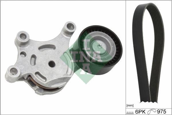 INA ALTERNATÖR GERGİ KİTİ 6PK975 P207-P308-P3008-P5008-PARTNER-BERLINGO-C3-C4-C5-DS3-DS4 1.4-1.6 HDI OEM: 16112778-1611277880-1611277580 - INA 529026110 kodlu oto yedek parça görseli