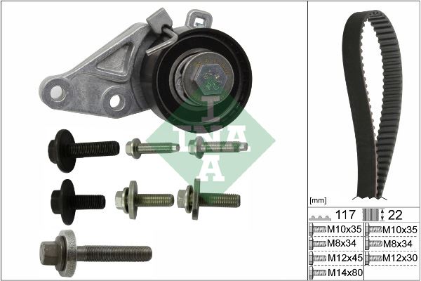 INA TRIGER SETI FIESTA IV - V 98 05 FUSION 02 08 1.25-1.4 16V FOCUS 98 05 1.4 -1.6 16V MAZDA 121 III 1.25 96 04 VOLVO S40 II 1.6 05 12 V50 05 12 MAZDA II 1.25 / 1.4 / 1.6 04 12 KTB286 OEM: 3M5Q8A615DA-1672143-31330784 - INA 530014010 kodlu oto yedek parça görseli
