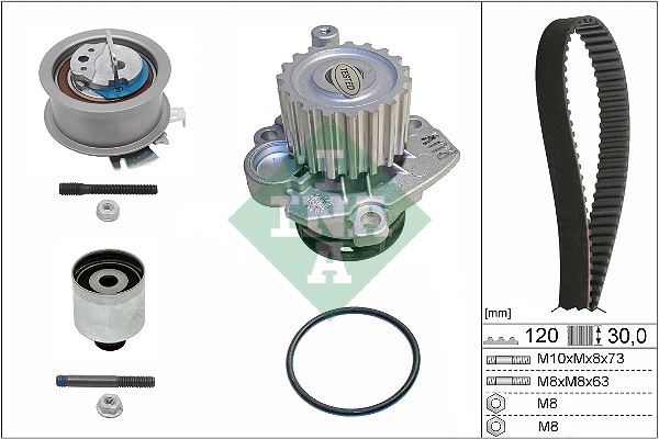 INA DEVİRDAİMLİ TRİGER SETİ 120x300 T5-CADDY-PASSAT-JETTA-GOLF-POLO-A3-LEON 1.4-1.9TDI BJB-AXB-AMF-BLS OEM: 038198119A-038198119C-038198119G - INA 530020133 kodlu oto yedek parça görseli