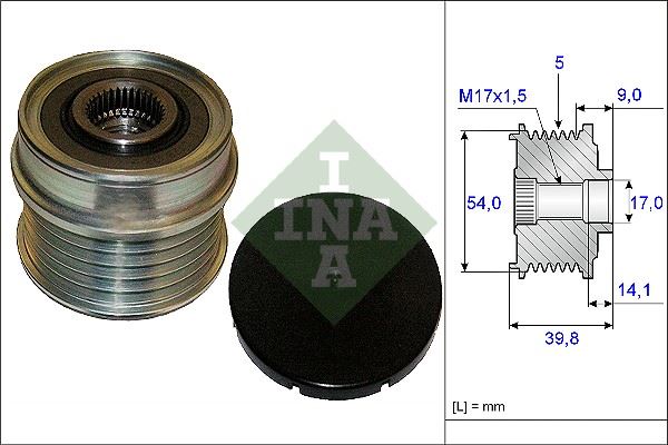 INA ALTERNATÖR KASNAĞI RULMANLI BRAVO-DOBLO-LINEA-PUNTO-500-500C-L-X-COMBO-GIULIETTA-MITO 1.4 77364616-MS1210411440 OEM: 77364616-MS1210411440 - INA 535017110 kodlu oto yedek parça görseli
