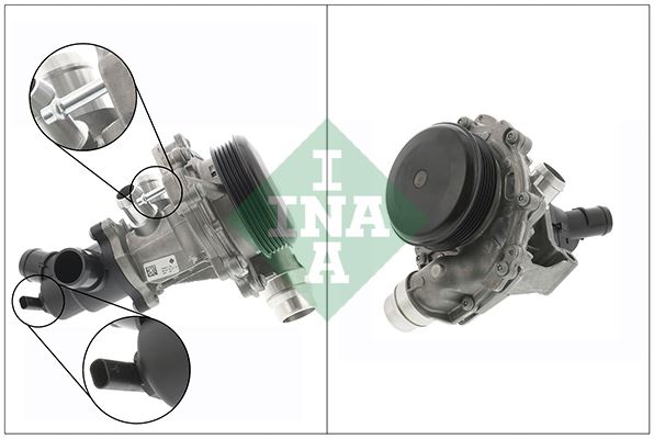 INA DEVIRDAIM POMPASI MERCEDES OM651 W176 W246 C117 X156 TERMOSTATLI A6512000501-A6512000715 OEM: A6512000501-A6512000715 - INA 538073110 kodlu oto yedek parça görseli