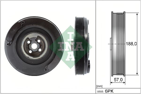 INA KRANK KASNAĞI TRANSPORTER T4-VOLT LT35 2.4D-2.5 TDI-CRAFTER 2.5 TDI ANJ-APA-AAT-AAB-AGX OEM: 074105251T-074105251AC - INA 544000210 kodlu oto yedek parça görseli