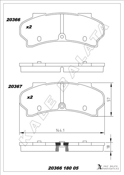 KALE-BALATA BALATA ÖN J7-J9 90 - - KALE 20366 180 05 ANS KD13 kodlu oto yedek parça görseli