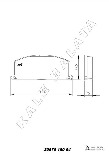 KALE-BALATA BALATA ÖN CAMRY-CARINA 13 - COROLLA-CORONA-CELİCA 83-93 OEM: 0449112630-0449114050-0449116030 - KALE 20870 150 04 ANS KD13 kodlu oto yedek parça görseli