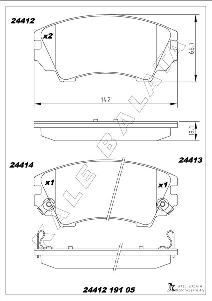 KALE-BALATA ÖN BALATA OPEL ASTRA J 12 14 INSIGNIA 08 11 ZAFIRA 11 SAAB 9.5 10 17 JANT GDB1783 OEM: 1605434-95520061-1605317-1680880480 - KALE 24412 191 05 ANS KD13 kodlu oto yedek parça görseli