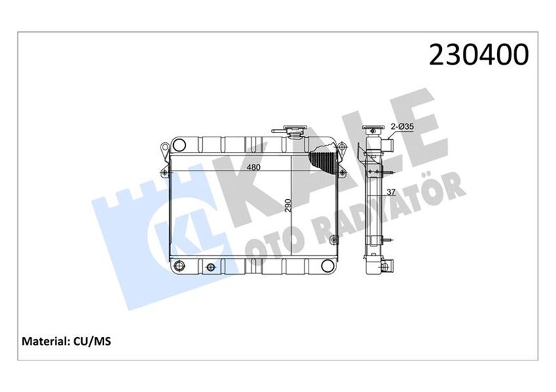 KALE-RADYATOR RADYATÖR M131 EM-YM 470x292x34 3 SIRA SUPER PS FANLI SİSTEM 850080770-5953475-85005296 OEM: 850080770-5953475-85005296 - KALE 0101083PS kodlu oto yedek parça görseli