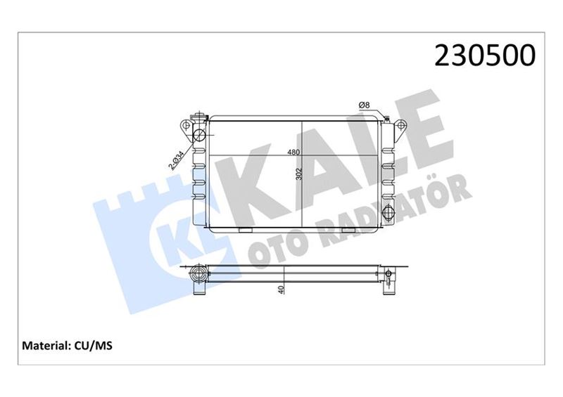 KALE-RADYATOR RADYATÖR R12 TL-TX-STW-TOROS 475X304X42 SÜPER 3 SIRA PS SİSTEM OEM: 7702189027-7700571627-363660 - KALE 0501143PS kodlu oto yedek parça görseli