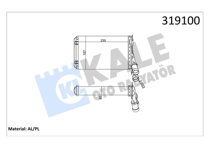 KALE-RADYATOR KALORİFER RADYATÖRÜ PARTNER-BERLINGO 1.9D-2.0HDI 97-08 -P306-XSARA-XANTIA-ZX 1.6-1.8-2.0-1.4HDI-1.5D 97-05 BEHER TİPİ 6448.78-96103384-6448.C8-96103388 OEM: 6448.78-96103384-6448.C8-96103388 - KALE 2081832AL kodlu oto yedek parça görseli