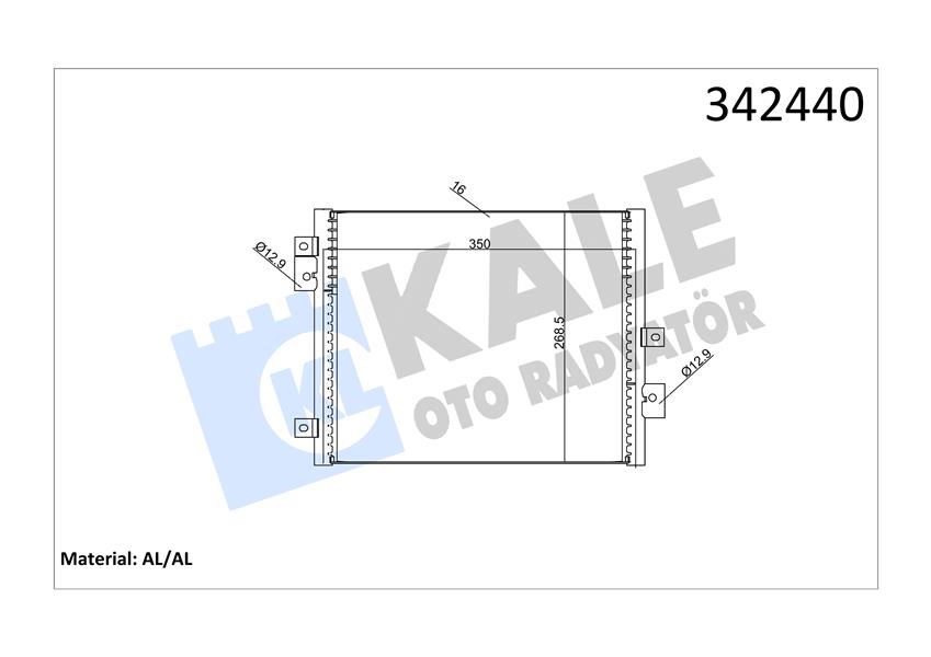 KALE-RADYATOR KLİMA KONDENSERİ PORSCHE 911-TARGA-BOXSTER-CAYMAN AL-AL OEM: 99657311103-99657311103-99757391102 - KALE 342440 kodlu oto yedek parça görseli