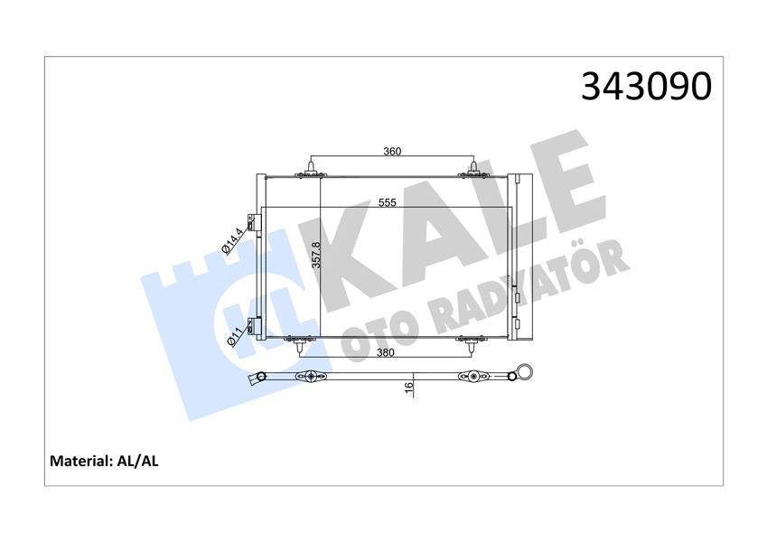 KALE-RADYATOR KLİMA KONDENSERİ RADYATÖRÜ PEUGEOT P508 10 CITROEN C5 10 1.6 HDI DV6 THP-VTI EP6 AL-AL OEM: 6455.JC-9684993080-6455.JA - KALE 343090 kodlu oto yedek parça görseli