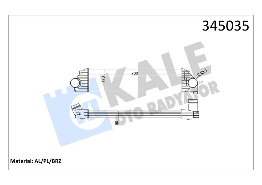 KALE-RADYATOR TURBO RADYATÖRÜ RENAULT MASTER III 10 OPEL MOVANO B 10 2.3dCi 144960015R-144969388R OEM: 144960015R-144969388R - KALE 345035 kodlu oto yedek parça görseli