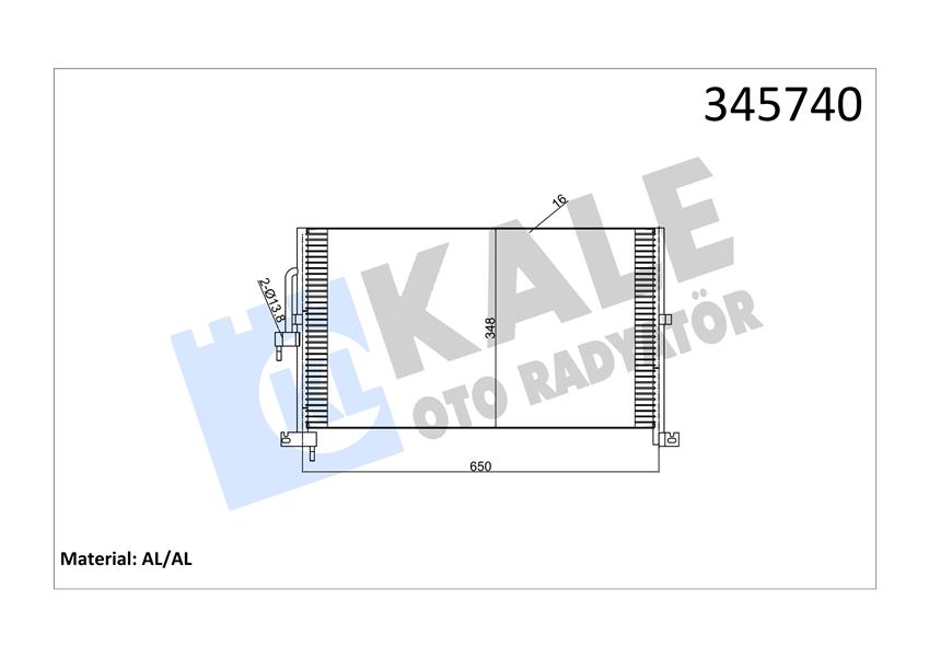 KALE-RADYATOR KLIMA RADYATORU YB - XB AJ-V6 X-TYPE I X400 2002 2009 OEM: C2S1232-C2S43484-C2S5302 - KALE 345740 kodlu oto yedek parça görseli