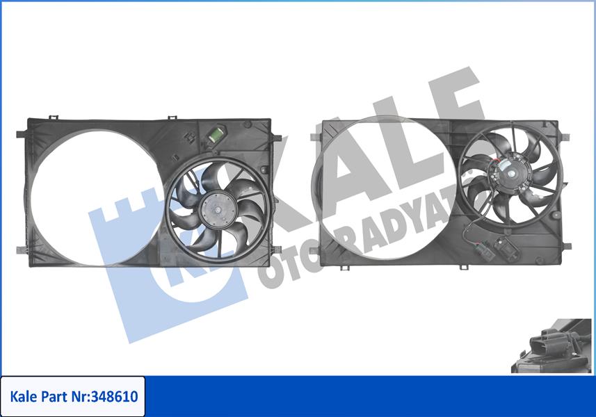 KALE-RADYATOR RADYATOR FANI KOMPLE TRANSIT DAVLUMBAZLI PANTHER ENGINE OEM: 0130308505-GK318C607AB - KALE 348610 kodlu oto yedek parça görseli