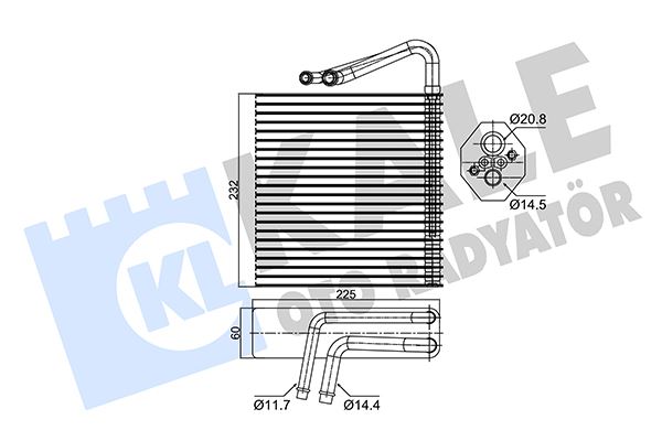 KALE-RADYATOR EVAPORATOR MEGANE II-SCENIC II OEM: 7701207874 - KALE 350065 kodlu oto yedek parça görseli