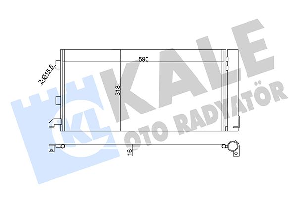 KALE-RADYATOR KONDENSER AL/PL/BRZ PANDA -CORDOBA-IBIZA III OEM: 51782753-51960727 - KALE 350570 kodlu oto yedek parça görseli