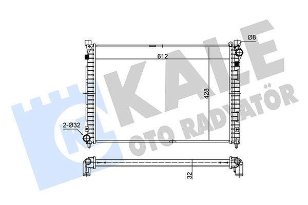 KALE-RADYATOR MOTOR SU RADYATORU 18 K4F FREELANDER I L314 00 06 OEM: ESR4197-PCC000110-PCC000111 - KALE 350700 kodlu oto yedek parça görseli