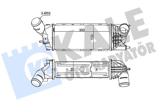 KALE-RADYATOR TURBO RADYATÖRÜ INTERCOOLER 407 04>C5 04> 1.6HDI-2.0HDI DV6TED4-DV6TED4/F 300x133.4x85 OEM: 0384G6-384G6 - KALE 350810 kodlu oto yedek parça görseli