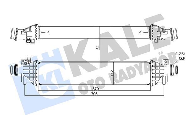 KALE-RADYATOR İNTERCOOLER AL/PL/BRZ CHEVROLET TRAX-OPEL MOKKA-VAUXHALL MOKKA OEM: 1302263-95026333 - KALE 350920 kodlu oto yedek parça görseli