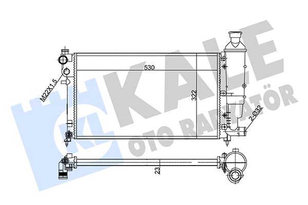 KALE-RADYATOR RADYATÖR AL/MKNK SAXO 01 -PEUGEOT 106 II 1.1-1.4-1.6 95 OEM: 1301.HX-1301.SX-1301.SY-1301.SZ - KALE 351845 kodlu oto yedek parça görseli