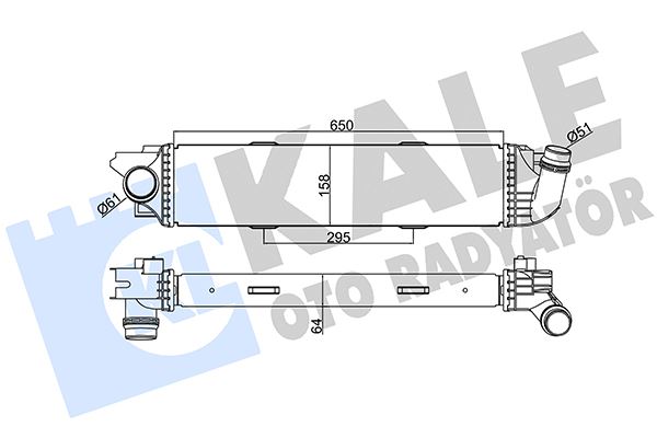 KALE-RADYATOR TURBO RADYATÖRÜ RENAULT TRAFIC III-OPEL VIVARO 1.6DCI 650x157x64 OEM: 144960050R-93868349-144962019R - KALE 352480 kodlu oto yedek parça görseli