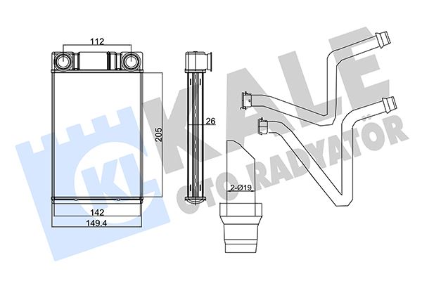 KALE-RADYATOR KALORİFER RADYATÖRÜ CHEVROLET AVEO 11-> / OPEL MOKKA 12-> - ALEMİNYUM OEM: 1618446-95018021 - KALE 355930 kodlu oto yedek parça görseli