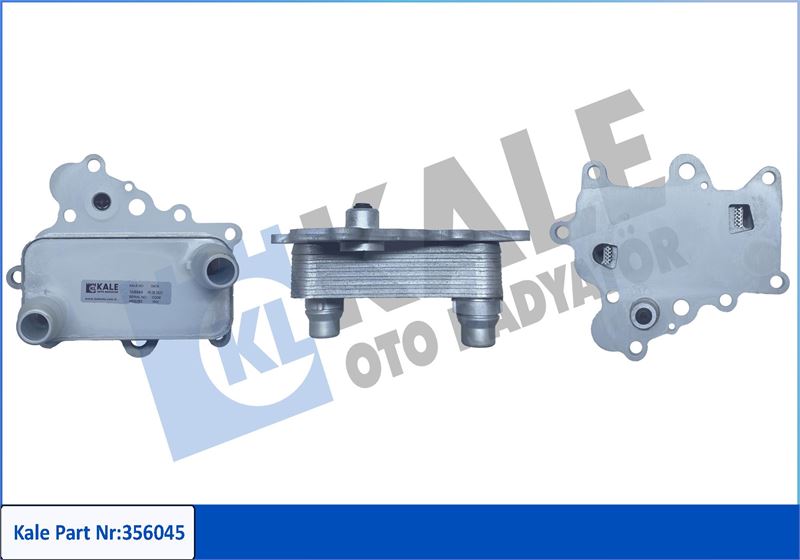KALE-RADYATOR YAĞ SOĞUTUCU ALFA ROMEO GIULIETTA-500L-500X-BRAVO II-DOBLO-EGEA-PRATICO-TIPO-JEEP RENEGADE-COMBO OEM: 55230792-55230793-55235062-55236720 - KALE 356045 kodlu oto yedek parça görseli
