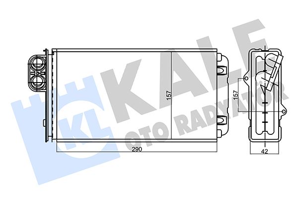 KALE-RADYATOR KALORİFER CITROEN XM-PEUGEOT 605 KALORİFER BORUSUZ AL/MKNK 42 MM OEM: 644861-95651001 - KALE 356225 kodlu oto yedek parça görseli