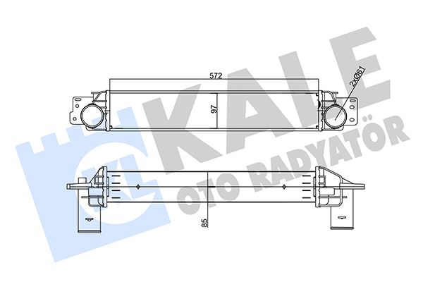 KALE-RADYATOR INTERCOOLER OPEL ANTARA 2.0CDTI 06 11-CHEVROLET CAPTIVA 2.0D 06 85MM AL/BRZ 572X97X85 OEM: 4805404-96629070 - KALE 356235 kodlu oto yedek parça görseli