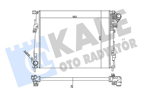 KALE-RADYATOR SU RADYATÖRÜ RENAULT TRAFIC II-OPEL VIVARO-NISSAN PRIMASTAR 2.0DCI-CDTI 06 MT MEKANİK 562x470x24 93854164 OEM: 8200411166-2140000Q0C-4416948 - KALE 356895 kodlu oto yedek parça görseli