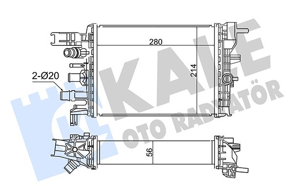 KALE-RADYATOR INTERCOOLER DACIA SANDERO II AL/BRZ OEM: 214106421R - KALE 357295 kodlu oto yedek parça görseli