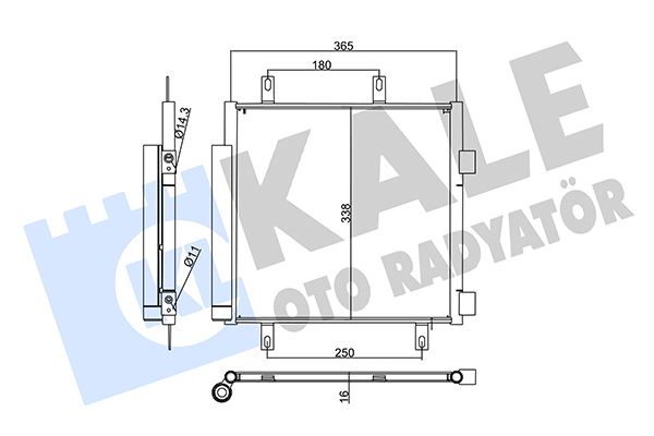 KALE-RADYATOR KLİMA RADYATÖRÜ KONDENSERİ P107 05 14 1.0İ 12V-1.4HDİ 05 C1 1.0İ 12V-1.4HDİ 05 AL/AL OEM: 6455.EF-6455.EE - KALE 357850 kodlu oto yedek parça görseli