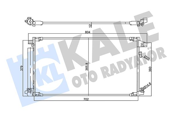 KALE-RADYATOR KONDENSER TOYOTA C-HR 1.8 Hybrid 16-COROLLA 1.8 Hybrid 18- AL/AL OEM: 88460F4040 - KALE 357910 kodlu oto yedek parça görseli
